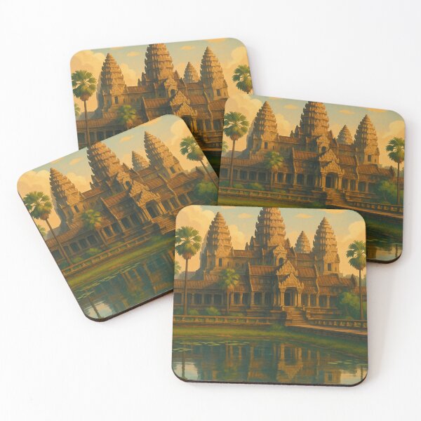 Item preview, Angkor Wat Cambodia Temple Complex at Sunset Reflections designed and sold by Places On Earth.
