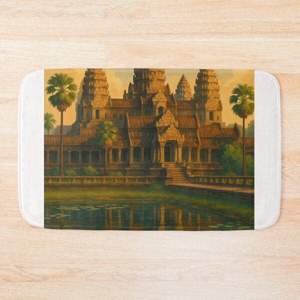 Item preview, Angkor Wat Cambodia Temple Complex at Sunset Reflections designed and sold by Places On Earth.