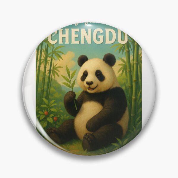 Item preview, Chengdu Panda Base China with Smiling Panda in Bamboo Forest designed and sold by Places On Earth.