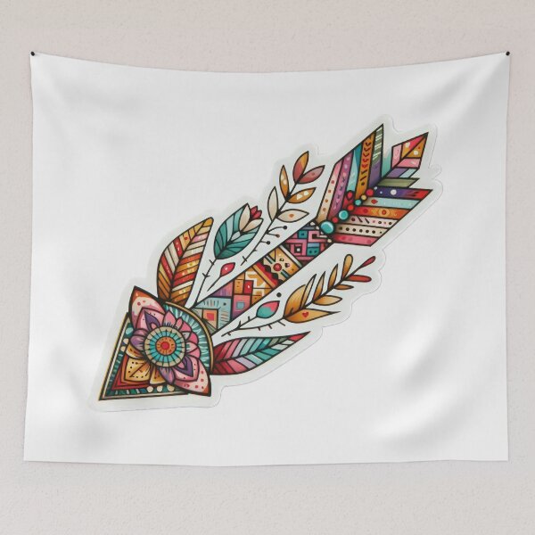 Item preview, boho feather arrow floral sticker ,boho style,Bohemian,Bloom Boom,Spring,ethnic designed and sold by Expressions-Sel.
