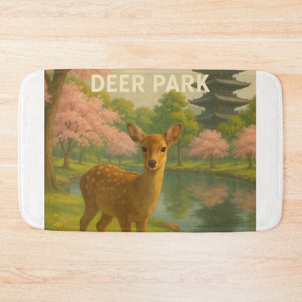 Item preview, Nara Japan Deer Park with Blossoms and Temple Reflections designed and sold by Places On Earth.