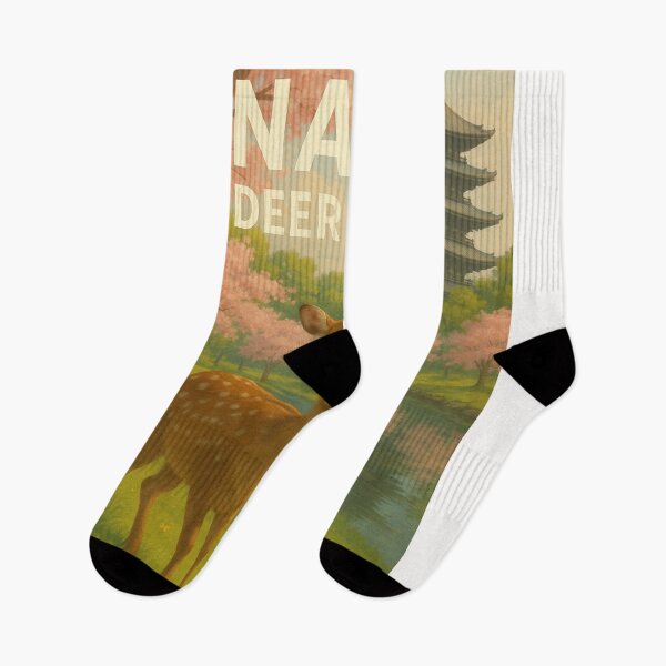 Item preview, Nara Japan Deer Park with Blossoms and Temple Reflections designed and sold by Places On Earth.