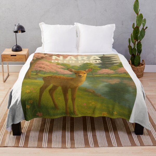Item preview, Nara Japan Deer Park with Blossoms and Temple Reflections designed and sold by Places On Earth.