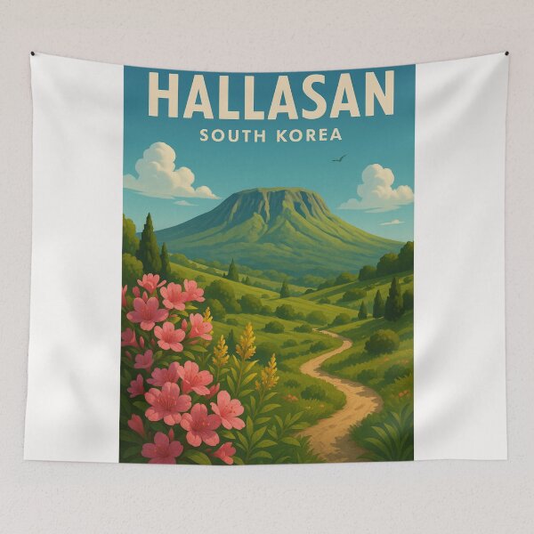 Item preview, Hallasan South Korea with Wildflowers and Volcanic Peak designed and sold by Places On Earth.