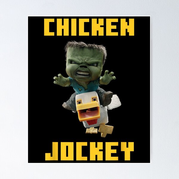 Vista previa del artículo con la obra «Una película de Minecraft: Chicken Jockey, bebé zombi», diseñado y vendido por HappyPlanGirls.