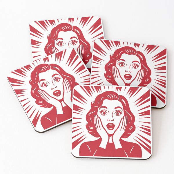 Item preview, Surprised Woman Illustration – Vintage Comic Pop Art Style with Dramatic Expression designed and sold by GinColorist.
