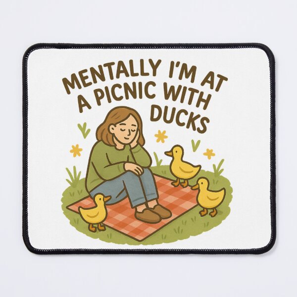 Item preview, Mentally I’m at a Picnic with Ducks | Funny Daydreaming | Cute Escapist Design for Overthinkers & Duck Lovers designed and sold by Memorph.