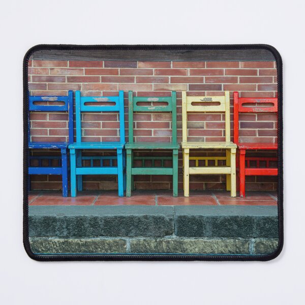 Item preview, Seven colorful wooden chairs in the colors of a rainbow designed and sold by Eckart Mayer Photography.