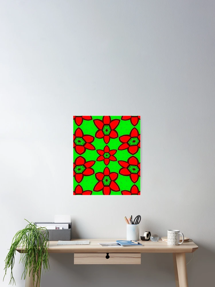 Thumbnail 2 of 3, Poster, Cute Abstract Flowers Pattern designed and sold by Patternflower.