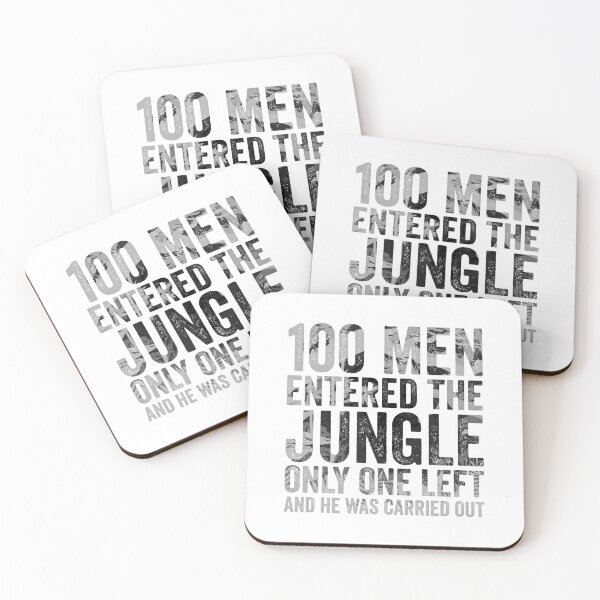 Item preview, 100 Men Entered the Jungle One Left Quote I Bold Survival Vintage Forest Design designed and sold by MONTRIS.