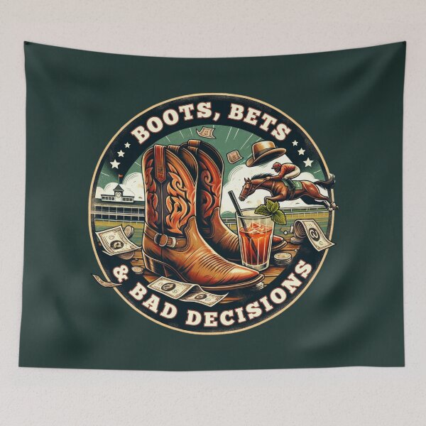 Item preview, Boots, Bets & Bad Decisions Racing Derby Day  designed and sold by KZbubble.