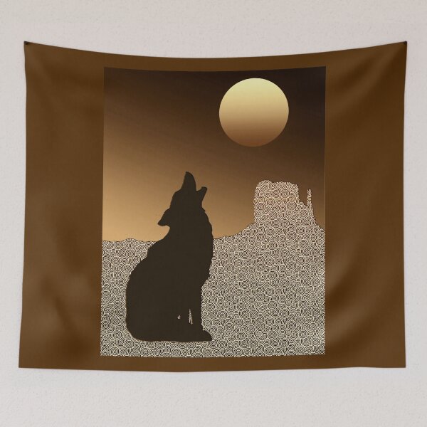 Item preview, Wolf Howling at the Moon in Brown and Tan designed and sold by Marymarice.