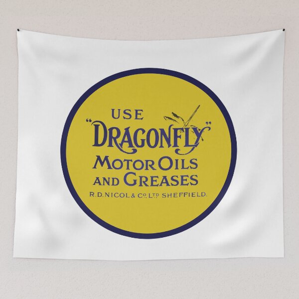Item preview, Vintage Dragonfly Motor Oils and Greases - R.D. Nicol & Co. Ltd. Sheffield designed and sold by QuayTradingCo.