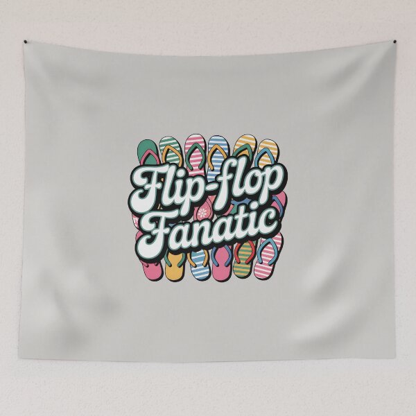 Item preview, Flip-Flop Fanatic Fun Summer Vibes Quote designed and sold by Jollys-ArtShop.