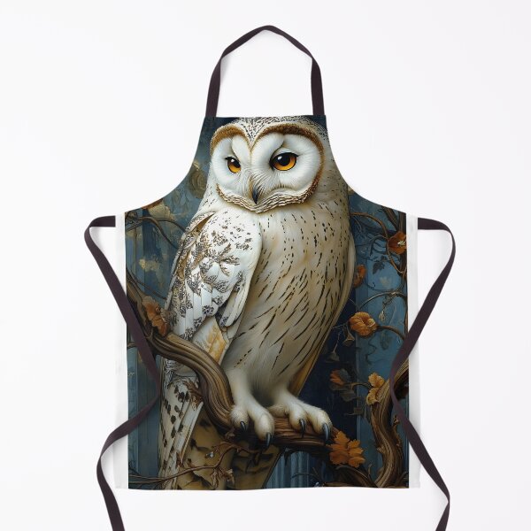 Aperçu de l'œuvre Hibou majestueux perché au milieu de branches florales ornées. créée et vendue par Artessie.
