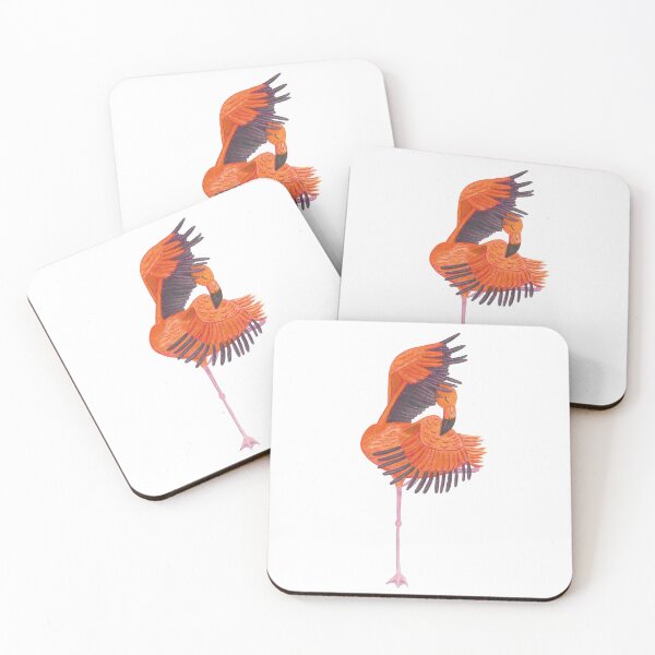 Artikelvorschau, Orangefarbener Flamingo in Tanzpose entworfen und verkauft von ChantellaGF.