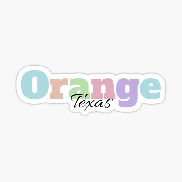 Orange Texas Travel Luggage Sticker