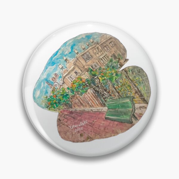Item preview, Cityscape on a Real Leaf, Hand-Painted Urban Garden designed and sold by Julia's Print Studio .