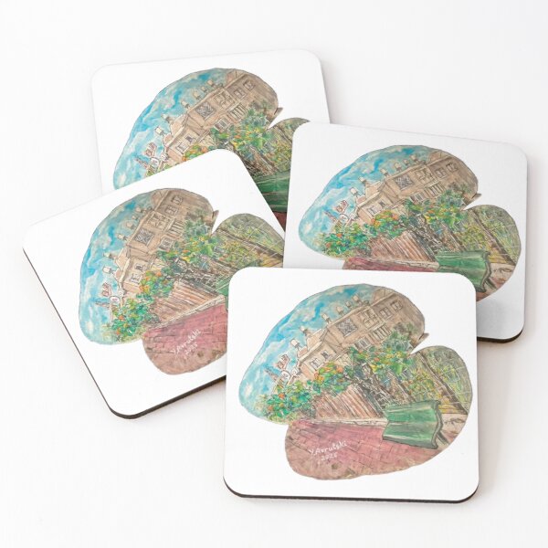 Item preview, Cityscape on a Real Leaf, Hand-Painted Urban Garden designed and sold by Julia's Print Studio .