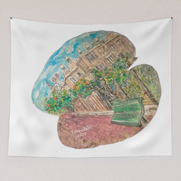 Item preview, Cityscape on a Real Leaf, Hand-Painted Urban Garden designed and sold by Julia's Print Studio .