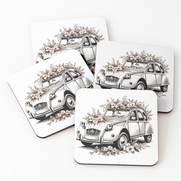 Item preview,  beautiful vintage citroen 2cv with flowers designed and sold by nicnacc.