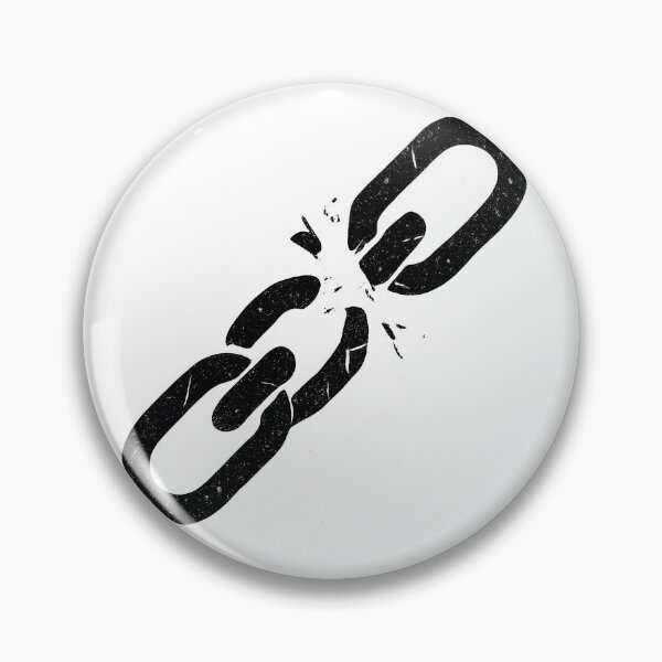 Item preview, Minimalist grunge logo "BROKEN CHAIN" – broken chain & freedom punk look | Black and white T-shirt graphic designed and sold by AlphaAutomation.