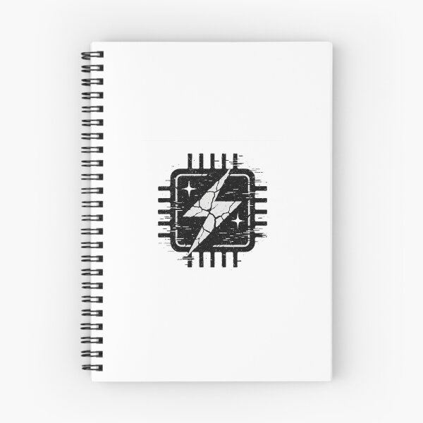 Item preview, Minimalist grunge logo "BROKEN MICROCHIP" – broken chip & glitch tech style | Black and white T-shirt graphic designed and sold by AlphaAutomation.