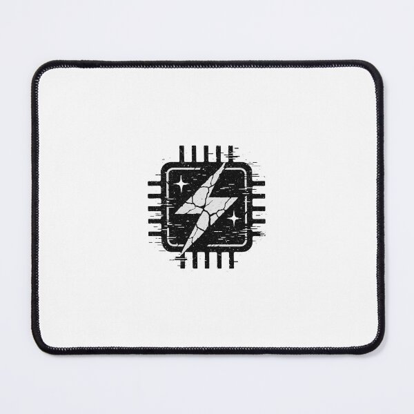 Item preview, Minimalist grunge logo "BROKEN MICROCHIP" – broken chip & glitch tech style | Black and white T-shirt graphic designed and sold by AlphaAutomation.