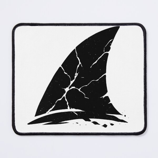 Item preview, Minimalist grunge logo "BROKEN SHARK FIN" – broken shark fin & ocean punk style | Black and white T-shirt graphic designed and sold by AlphaAutomation.