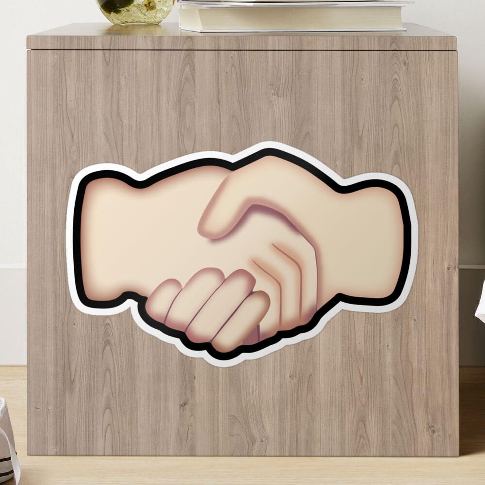 shake hand emoji Sticker for Sale by MisterSmithers