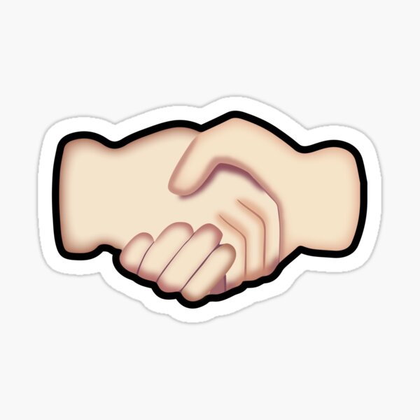 shake hand emoji Sticker for Sale by MisterSmithers