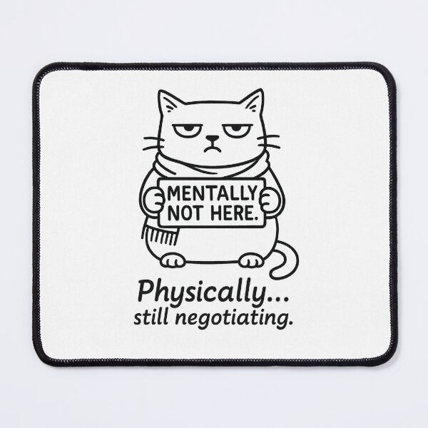 Item preview, Mentally not here. Physically… still negotiating – Laptop Sleeve for Remote Workers – Humorous Minimalist Design designed and sold by JustMeditateIt.