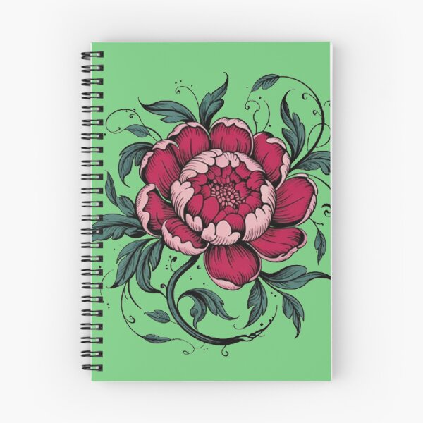 Item preview, Peony flower in neo-traditional style. designed and sold by Lilashakti ⭐️ ⭐️ ⭐️ ⭐️ ⭐️.