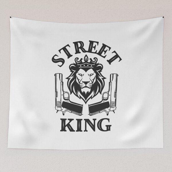 Item preview, Street King Lion – Crown & Pistols designed and sold by UNK-Fatigues.