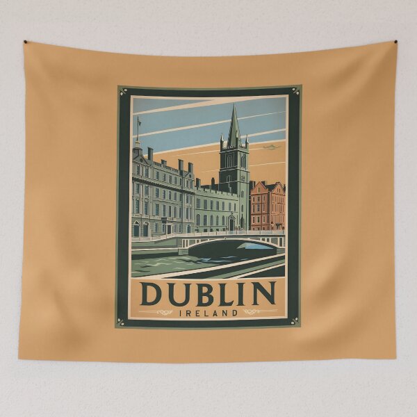 Item preview, A Vintage Travel Illustration of Dublin - Ireland designed and sold by GoodOldVintage.