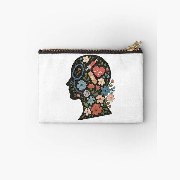 Item preview, Nurse Mind Silhouette | Floral Medical Head Design | Healthcare Worker Art | Positive Mental Health Nursing Gift designed and sold by Memorph.