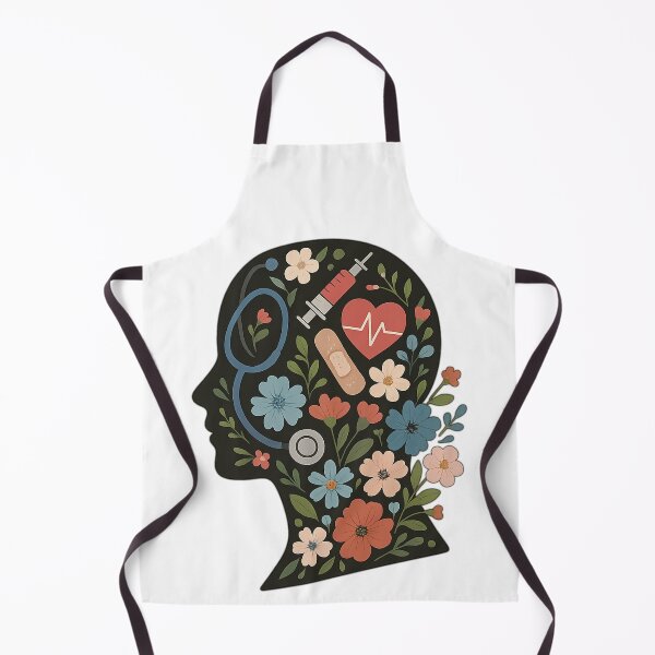 Item preview, Nurse Mind Silhouette | Floral Medical Head Design | Healthcare Worker Art | Positive Mental Health Nursing Gift designed and sold by Memorph.