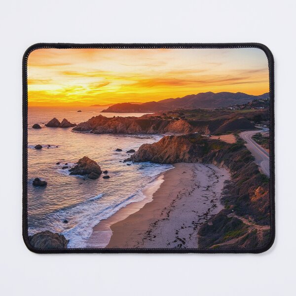 Item preview, Road on cliffs with rough sea - Aerial landscape designed and sold by TheArtistOf2022.