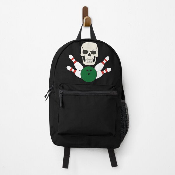 Item preview, Funny and Spooky Skull Bowling Pirate Flag Jolly Roger designed and sold by Jaudaux Designs.