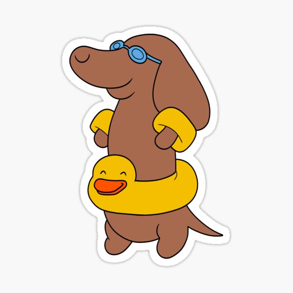 Item preview, Cute Dachshund Swimmer Cartoon designed and sold by majownik.