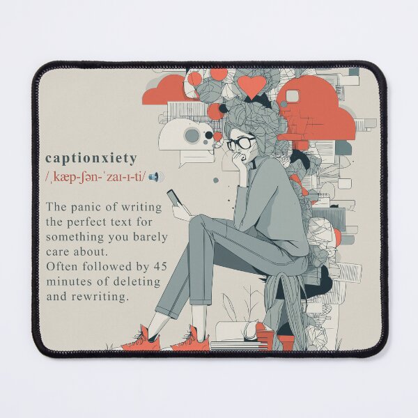 Item preview, Captionxiety – The Fear of Saying Anything Online designed and sold by Bearabilia.