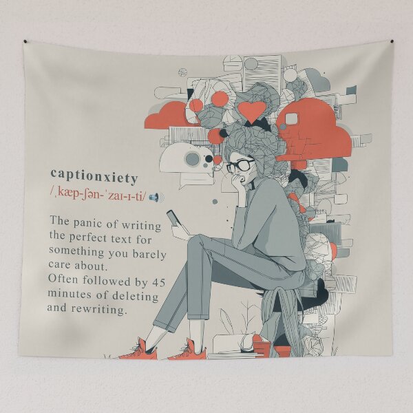 Item preview, Captionxiety – The Fear of Saying Anything Online designed and sold by Bearabilia.