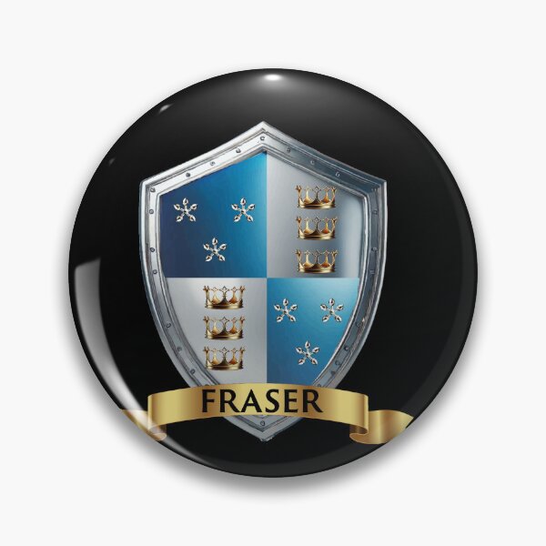 Item preview, Fraser Crest Emblem  Shield of Stars with Name Banner Bold designed and sold by Highlandkings.