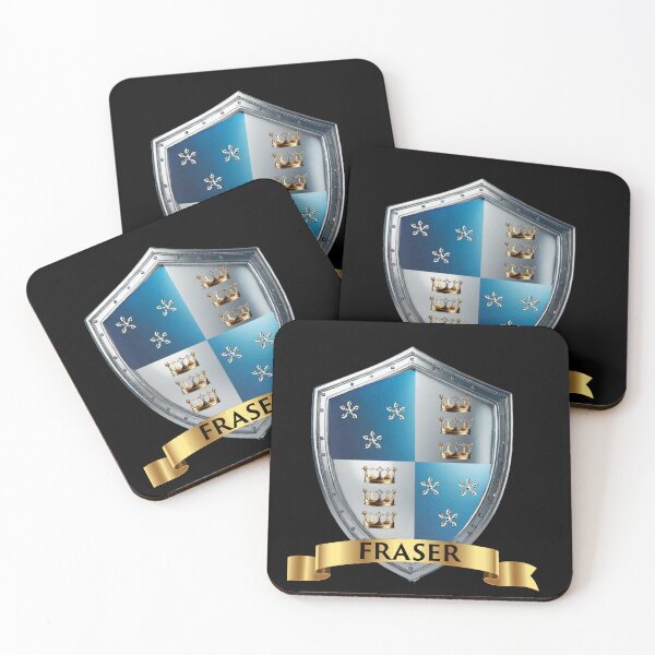 Item preview, Fraser Crest Emblem  Shield of Stars with Name Banner Bold designed and sold by Highlandkings.