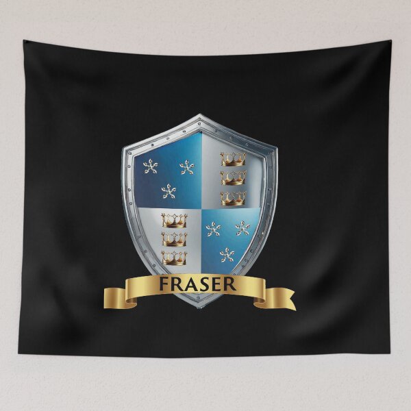 Item preview, Fraser Crest Emblem  Shield of Stars with Name Banner Bold designed and sold by Highlandkings.