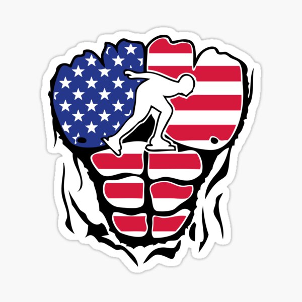Item preview, speed skating body torso muscle ripped american flag designed and sold by Achille3777.