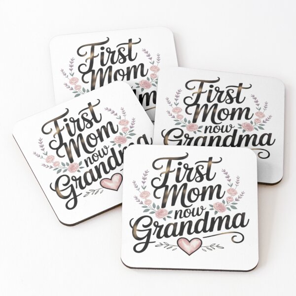Item preview, First Mom Now Grandma – Floral Heart Design for Proud Grandmothers designed and sold by InspiredCreatives.
