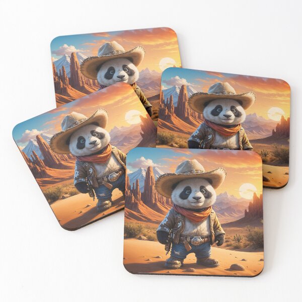Item preview, Cowboy Panda in Desert Sunset designed and sold by MOKAdesign.