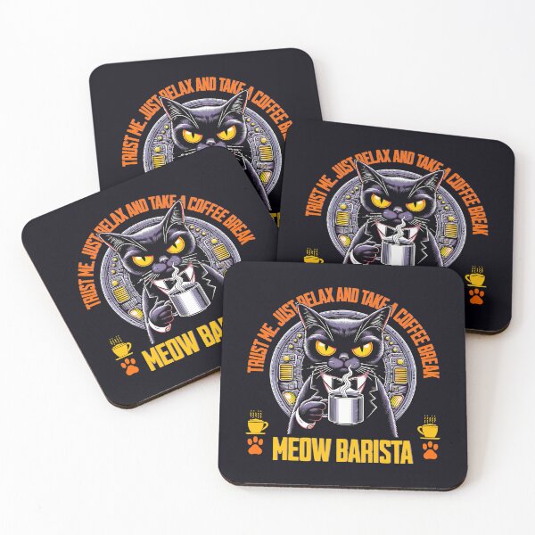 Item preview, Meow barista cool cat coffee lover designed and sold by Pearl67.
