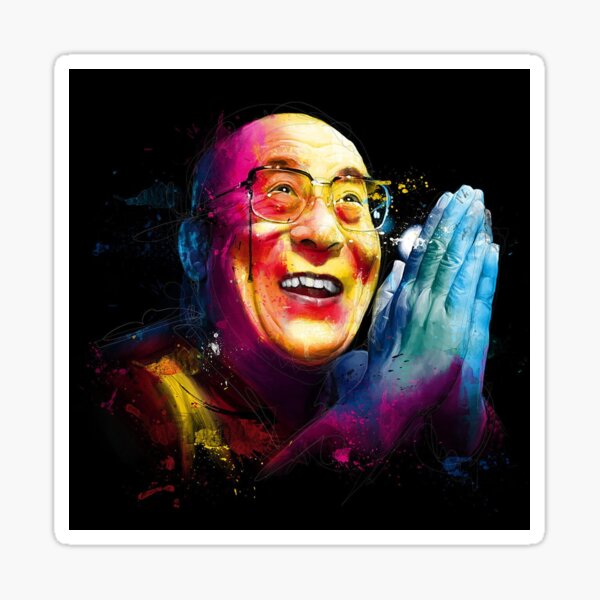 Dalai Lama Colorful Smile Art Sticker